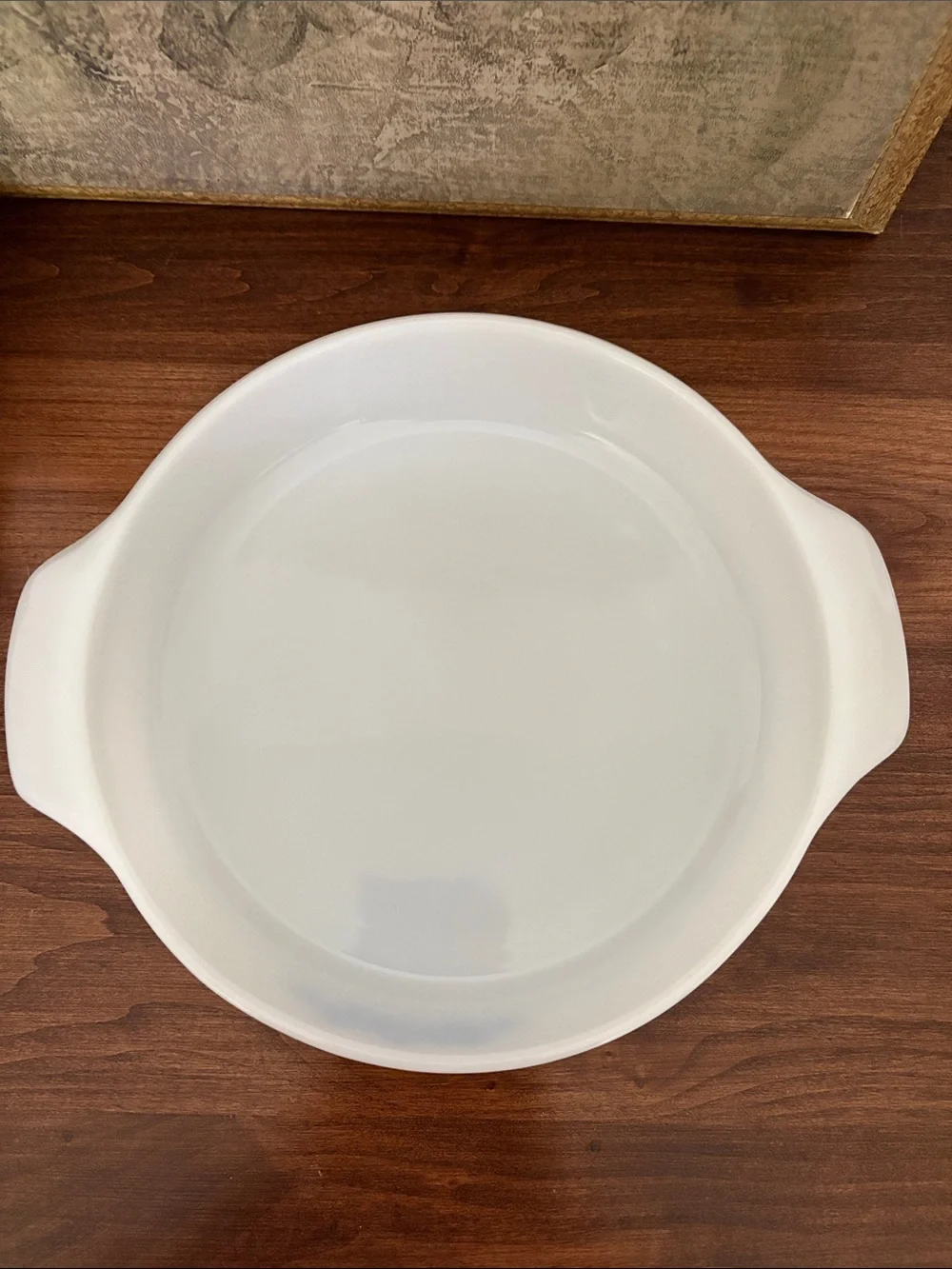 ANCHOR HOCKING FIRE-KING ‘Blue Cornflower’ Milk Glass 9” Round Dish Vintage
